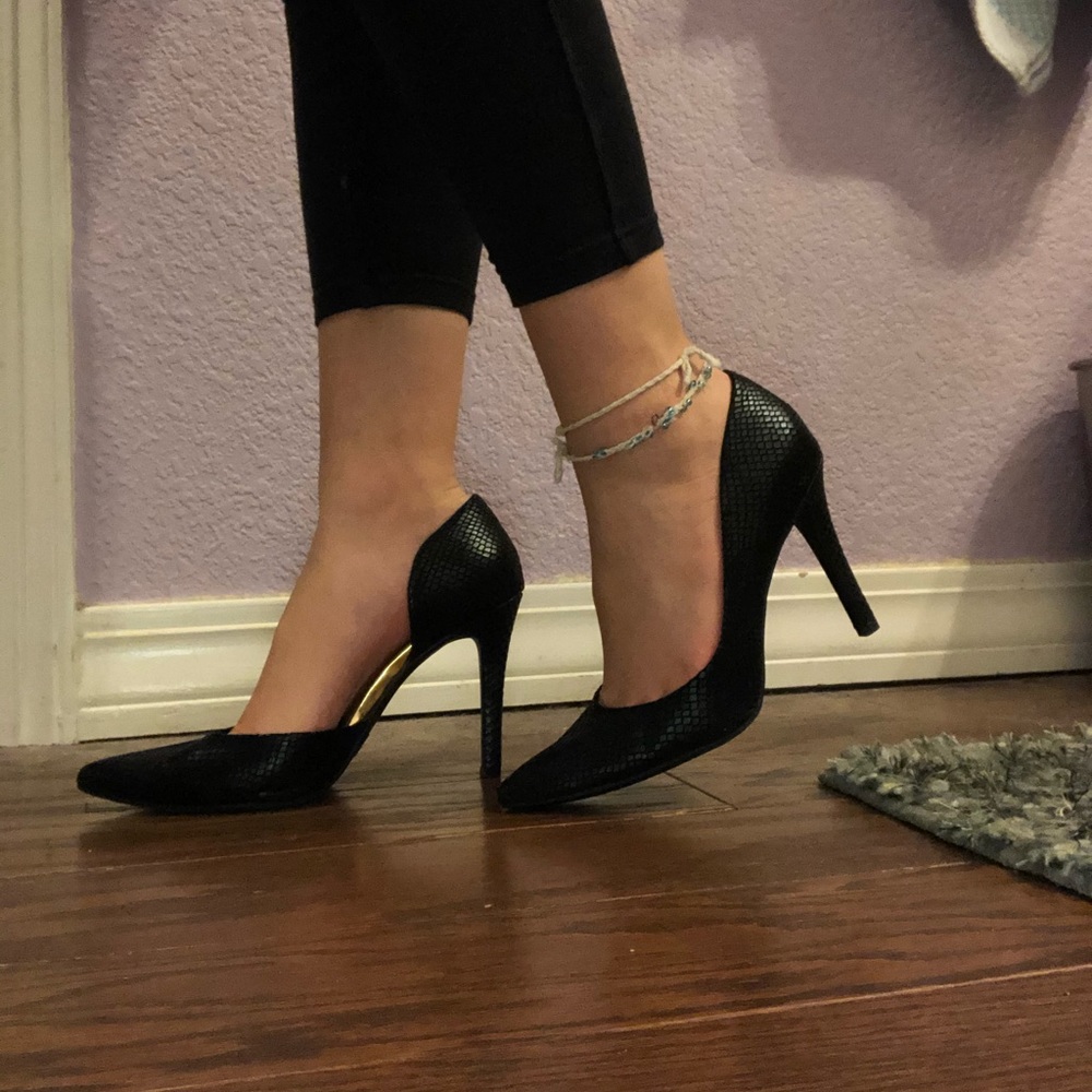 Black “snake skin” Printed Heels